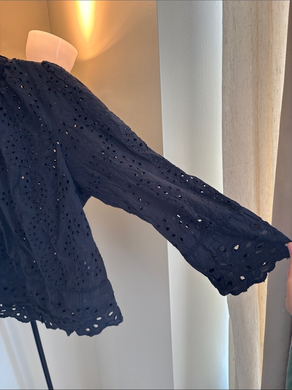 Jennifer & Grace Black Embroidered Knit Long Sleeve 3/4 Sleeve - Picture 11 of 11